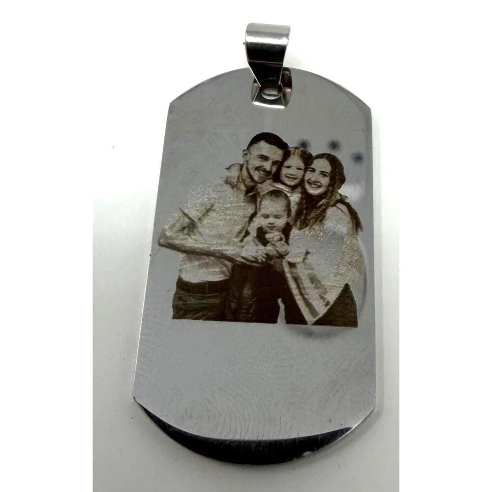 304 Stainless Steel Dog Tag Pendants, Personalize Picture and/or Text